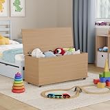 Vida Designs Leon Toy Box Pine Wooden Storage Chest with Lid