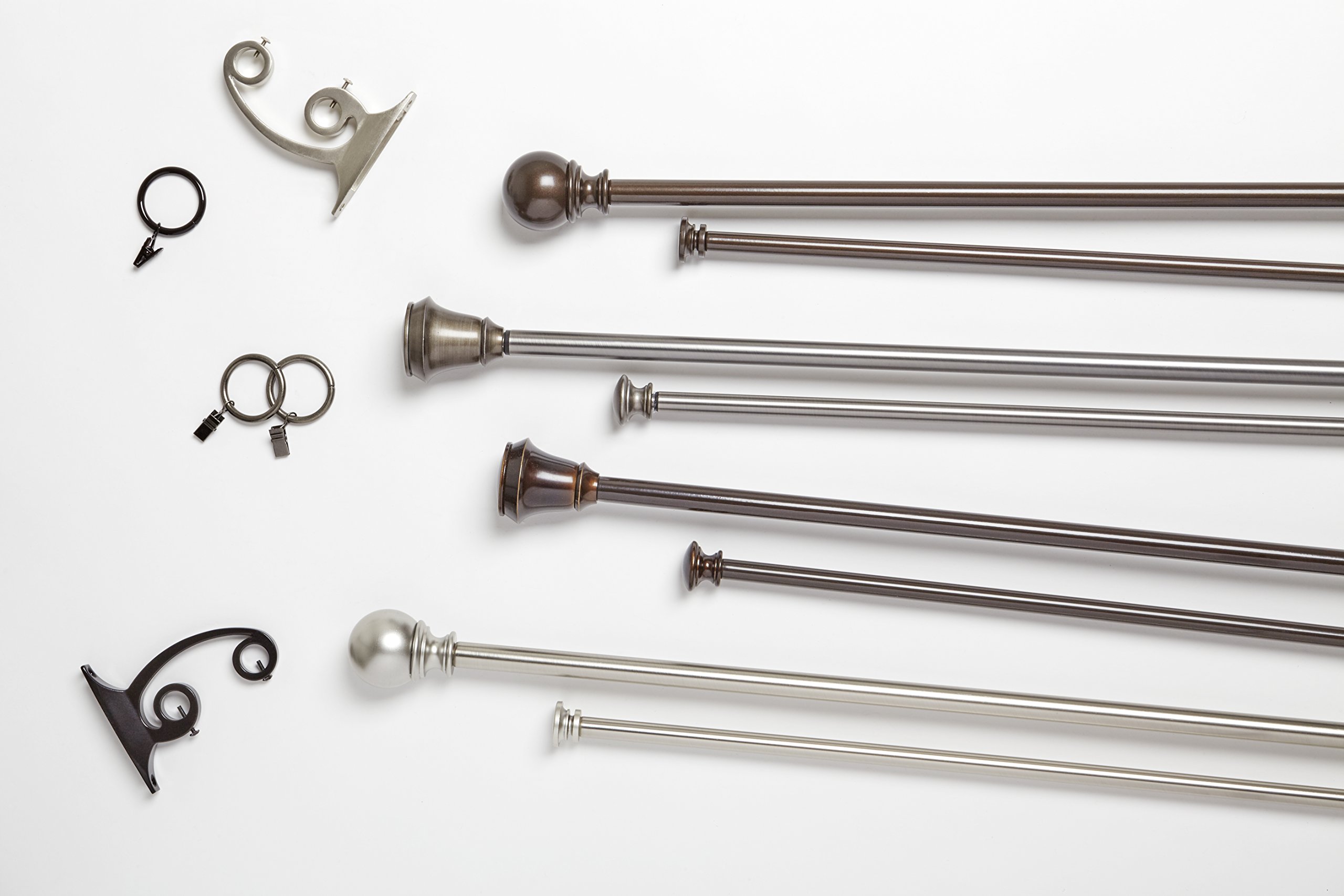 Umbra Diverge Double Drapery Rod Set for Window, 88 to 120Inch, Nickel