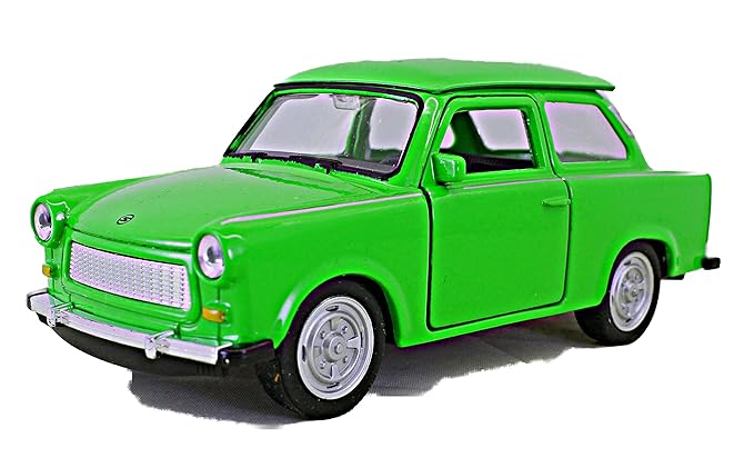 Schaepers Kaleidoskope Modellauto / Trabbi / Trabant 601 / mit Rückzugantrieb / ca. 11 cm / 3 Farben / Türkis / Grün / Weiss / Zufallsauswahl / Trabi