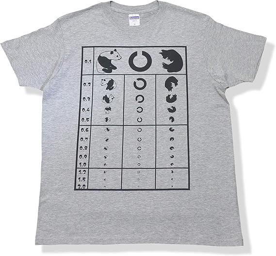 Amazon アニマル視力検査 人気 ネコ パンダ おもしろ かわいい ほのぼの 動物 Tシャツ Tシャツ カットソー 通販