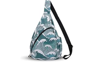 HUA ANGEL Crossbody Sling Bag, Multipurpose Sling Pack for Travel Hiking Trendy Chest Bag Shoulder Daypack, Convertible Strap