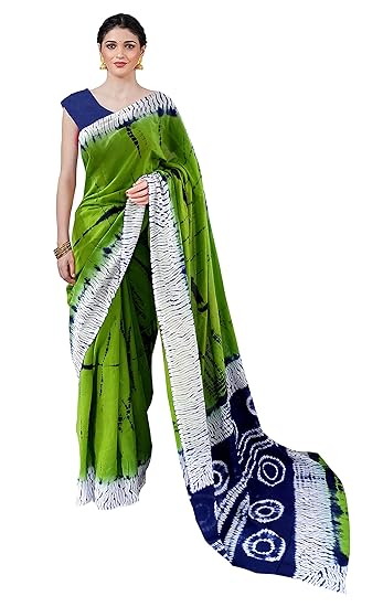 Hand Block Print Jaipuri Cotton Mulmul Saree with Blouse Piece for Women