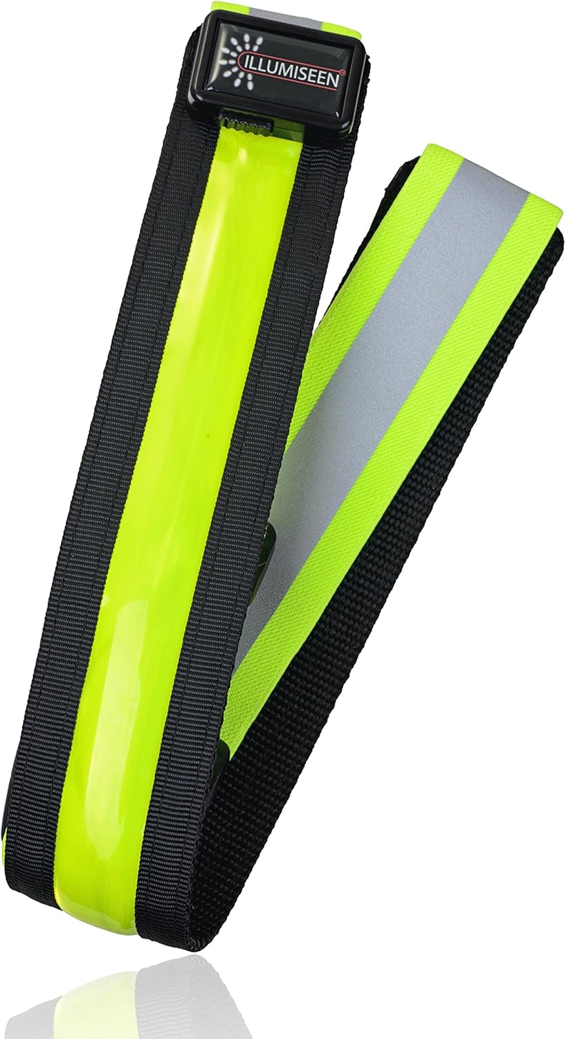 LED Reflective Belt - USB Rechargeable - High Visibility Gear for Running, Walking & Cycling - Fits Women, Men & Kids - Fully Adjustable & Lightweight - Safer Than a Reflective Vest - Green, Red, Blue : Sports & Outdoors