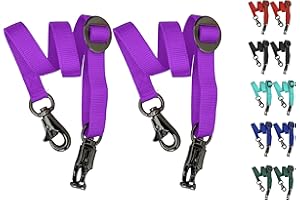 Majestic Ally Pack of 2, Double Thick Trailer Tie for Horse Haulage with Adjustable Buckle, Panic Snap and Bull Snap – 1 Inch by 36 Inch (Purple)