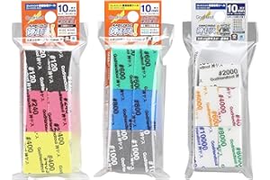 GodHand Kamiyasu Sanding Sponge 10mm Assortment Set 120-10000 Grit, Wet Dry Sanding Pads Coarse Medium Fine Waterproof Washable Reusable Pack for Plastic Models 34 Pieces
