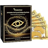 Permotary 30 Pairs 24K Gold Gel Crystal Collagen Eye Pads,Crystal Collagen Under Eye Mask for Moisturizing,Reducing Fine Line