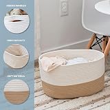 OrganiHaus Set of 3 Woven Cotton Rope Baskets White view 3
