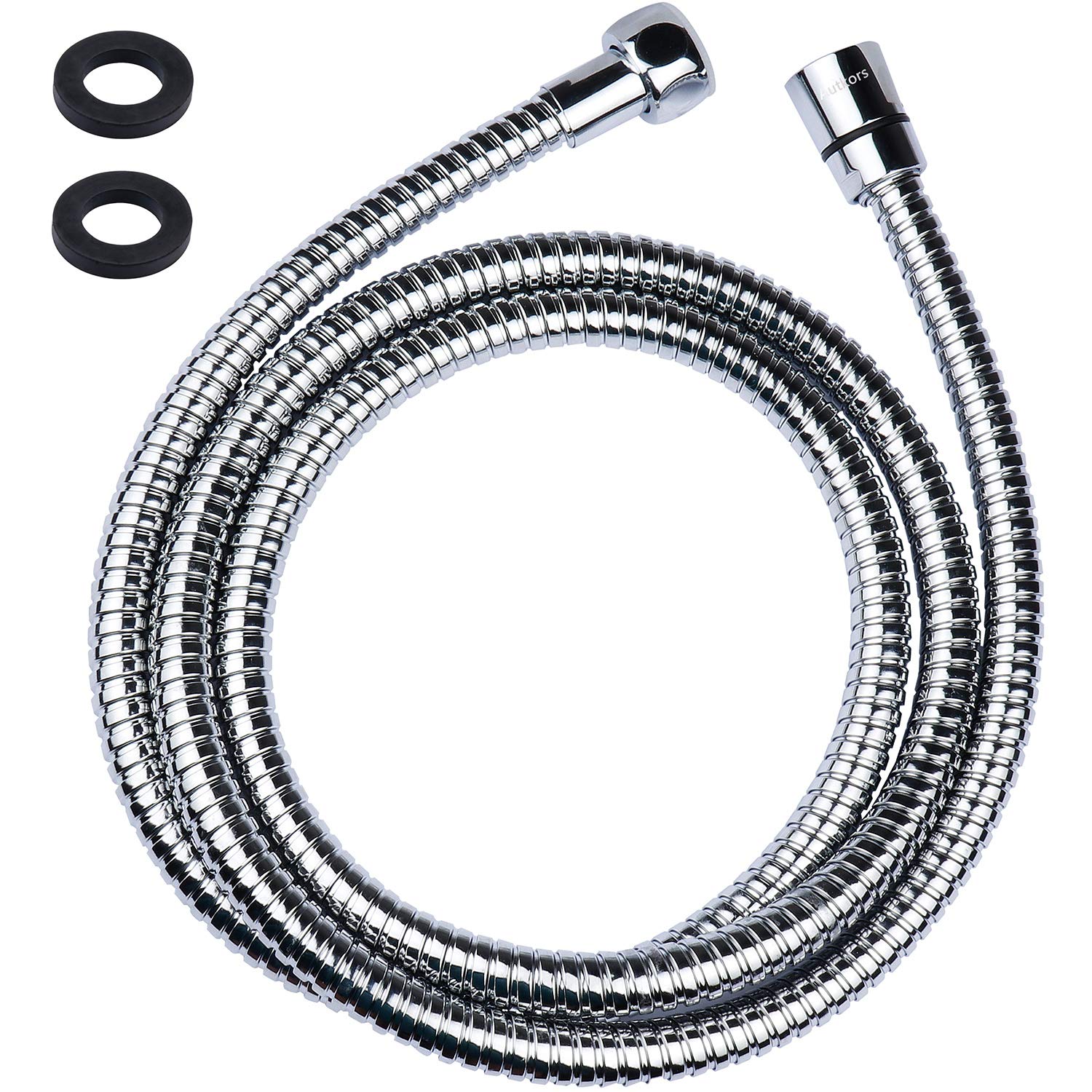 Autkors Shower Hose, 1.75m (69”) Flexible Stainless Steel Replacement Shower Hose - Anti-Kink with 2 Washers, Chromed Surface and Standard Universal Interface(G1/2), Fit for Most Shower Fixtures