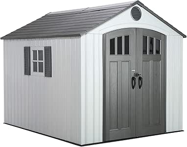 Lifetime 60202 8 x 10 Ft. Outdoor Storage Shed, Gray ...