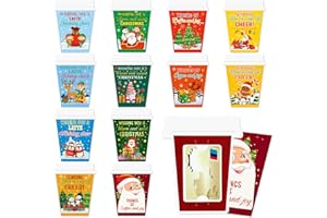 Dinifee 48 Set Christmas Money and Gift Card Sleeves Cute Cardholders Cheer Christmas Money Holder Christmas Greeting Cards for Xmas End of Year Gifts for Teachers Party Decorations