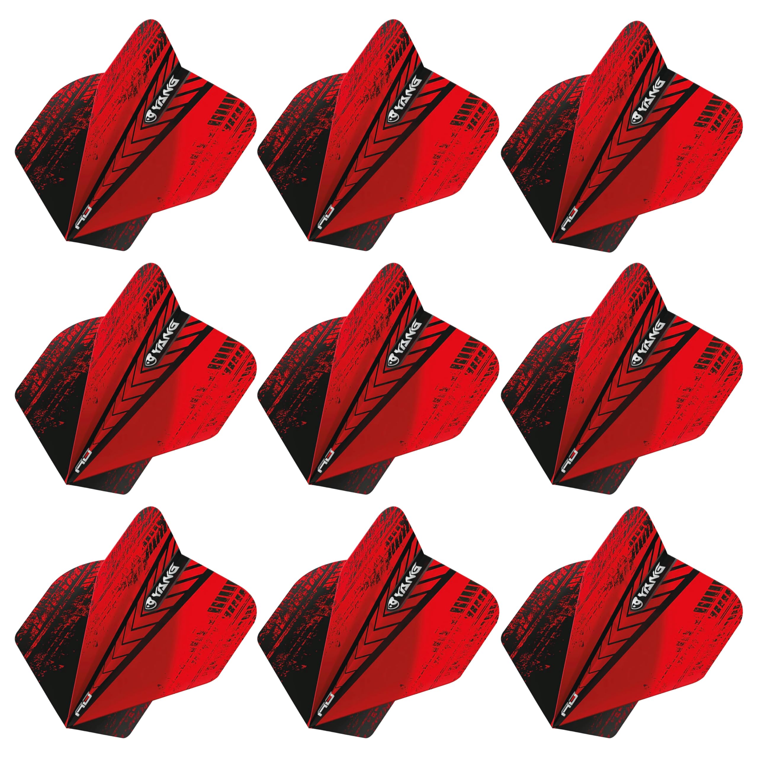 RED DRAGON Yin Yang Double Sided Black & Red Standard Dart Flights 3 Sets Per Pack (9 Dart Flights in total)