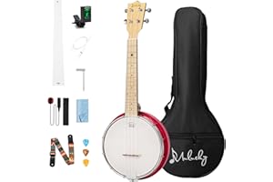 Mulucky 4 String Banjolele, Banjo Ukulele Concert Size 23 inch (Pink)