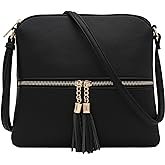 DELUXITY Lightweight Medium Crossbody Bag with Tassel | Lightweight, with Tassel