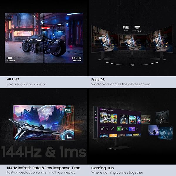 SAMSUNG 27” ODYSSEY G7 (G70D) 4K UHD IPS 144HZ 1MS(GTG) SMART GAMING MONITOR, G-SYNC COMPATIBLE, AMD FREESYNC PREMIUM, VIVID COLORS, ADJUSTABLE STAND, BLACK EQUALIZER, LS27DG702ENXZA