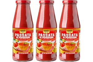 Sanniti Passata di Pomodoro | Strained Tomatoes | 100% Natural Italian Tomatoes | 23.9 oz Glass Jar| Product of Italy | No Additives or Preservatives (Pack of 3)