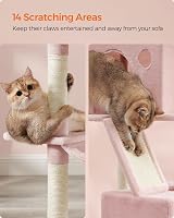 Feandrea Cat Tree 206 cm Tall with 13 Scratching Posts PCT190P01V1 Pink view 6