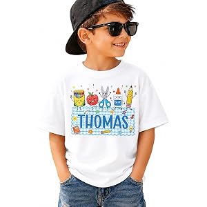 Famitrendz Personalized Back to School Kid Shirts, First Day of School Outfits for Toddler, Custom Kindergarten Gift
