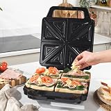 Salter Sandwich Toaster Non-Stick Deep Fill 4 Slice 1600W view 3