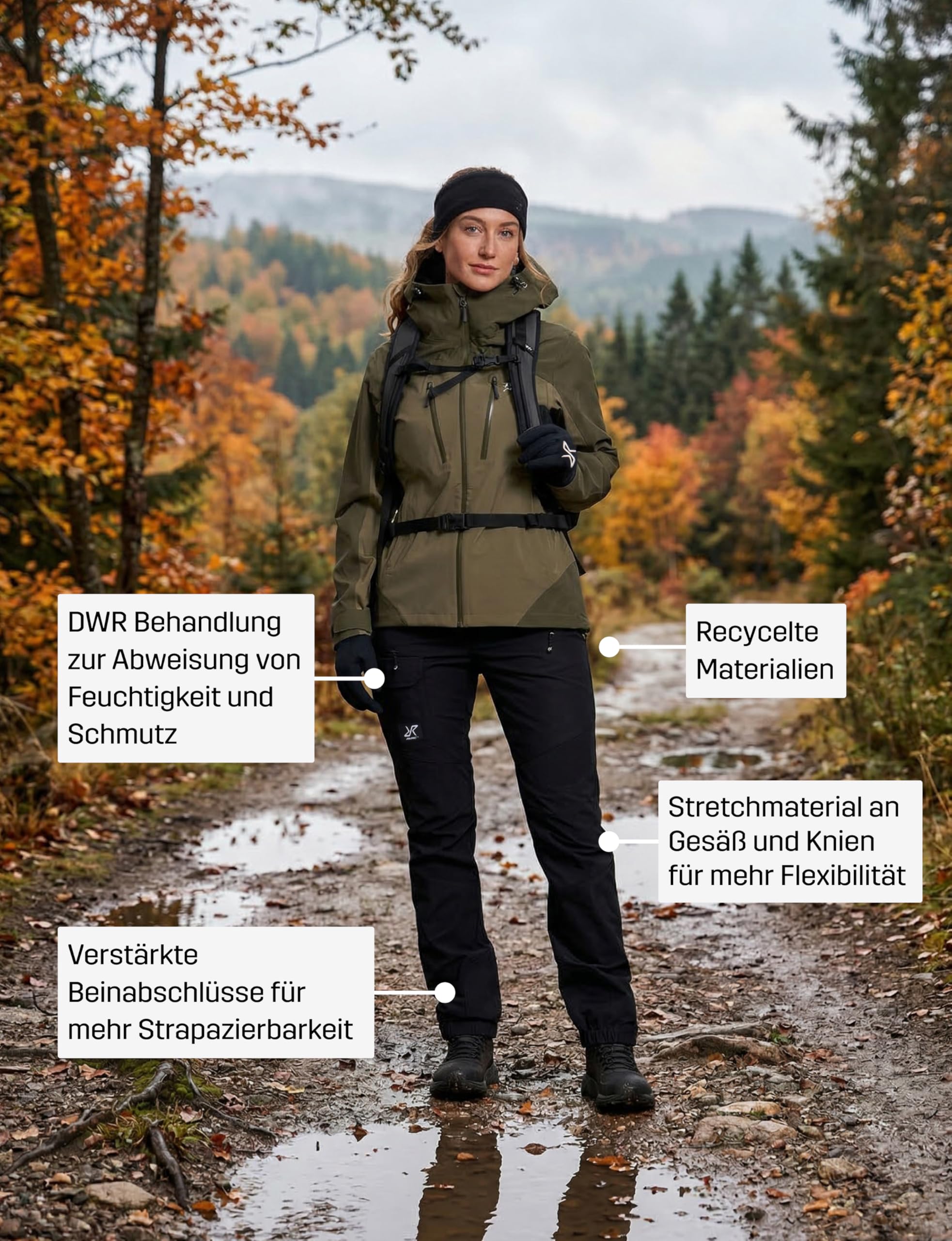 RevolutionRace Nordwand Outdoor Hose für Damen, Hose zum Wandern und für viele Outdoor-Aktivitäten. Robuste und langlebige Wanderhose, Trekkinghose und Arbeitshose für Damen, Jet Black, XL 7