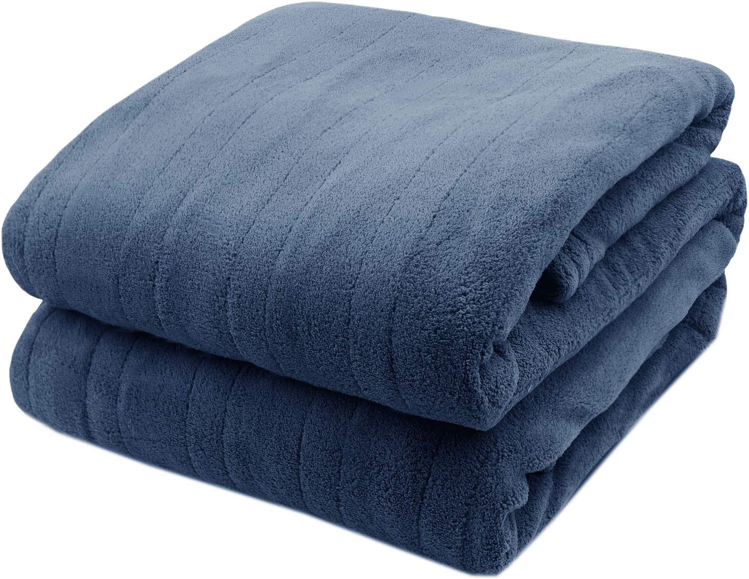 Biddeford Micro Plush Electric Heated Blanket with Digital Controller, King, Denim Blue