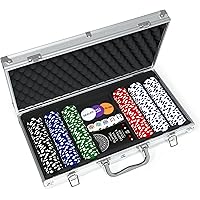 Cardinal Classics, 300-Piece Poker Set with Aluminum Carrying Case & Professional 11.5g Chips Plus 5 Poker Dice, for Adults a