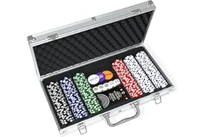 Cardinal Classics, 300-Piece Poker Set with Aluminum Carrying Case & Professional 11.5g Chips Plus 5 Poker Dice, for Adults a