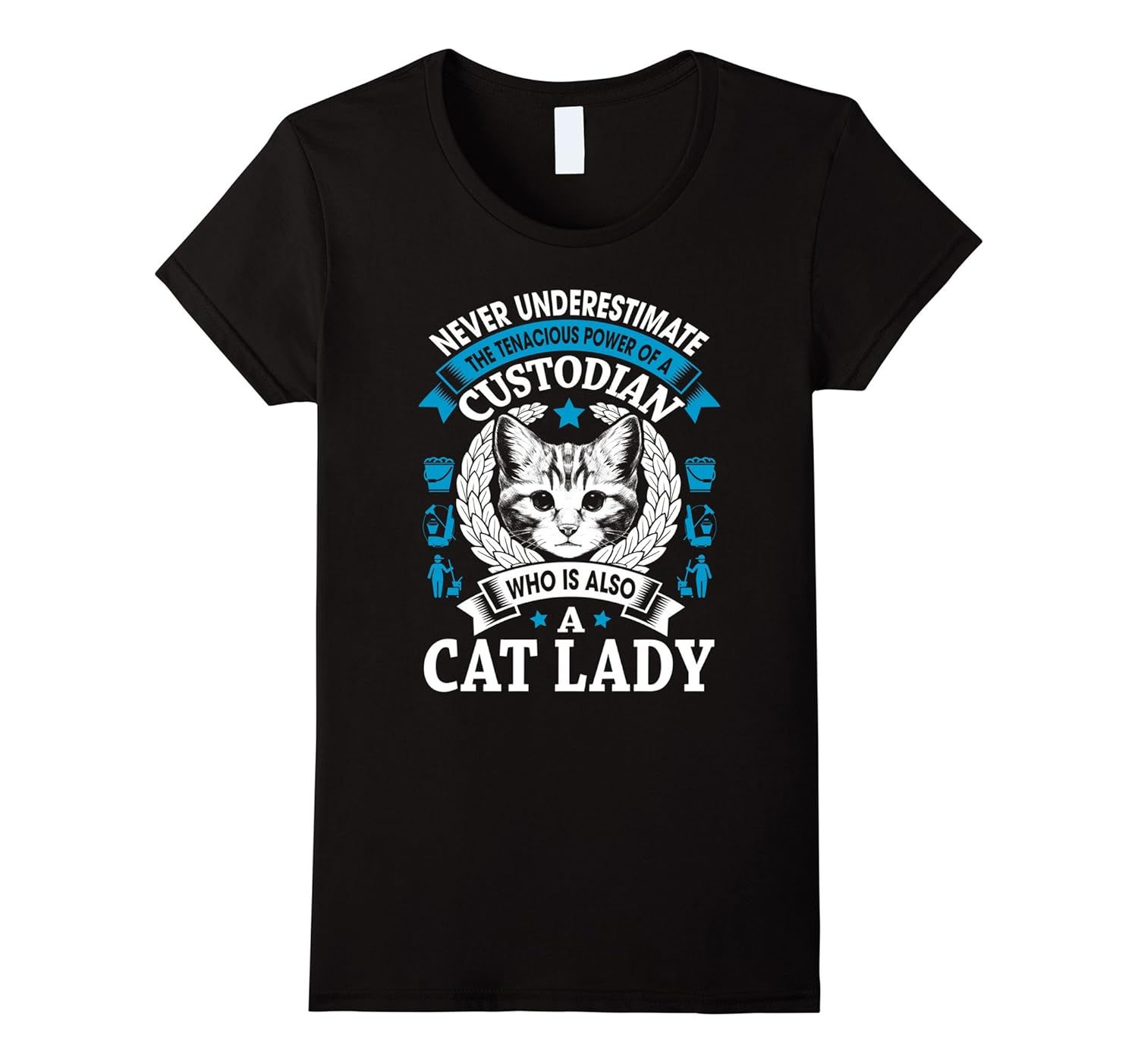 Womens Custodian Cat Lady Tshirt4LVS 4loveshirt