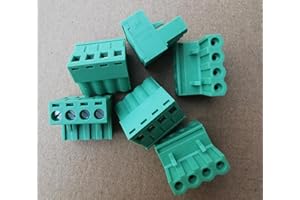 Eborsi 5-Pcs 4 Pin 5.08mm Quick Speaker Connector - Terminal Block - Phoenix Plug - Speaker Connector & Power, Ground Plug, Audio Plug for Arc Lifestyle Audiocontrol, Orion Equalizer, Amplifier, JL