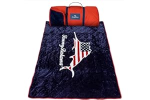 Tommy Bahama Outdoor Waterproof Picnic Blanket with Patriotic USA Design - Lightweight Portable with Carry Strap - Perfect for The Beach, Park, Camping, Concerts and More, 50" x 70"