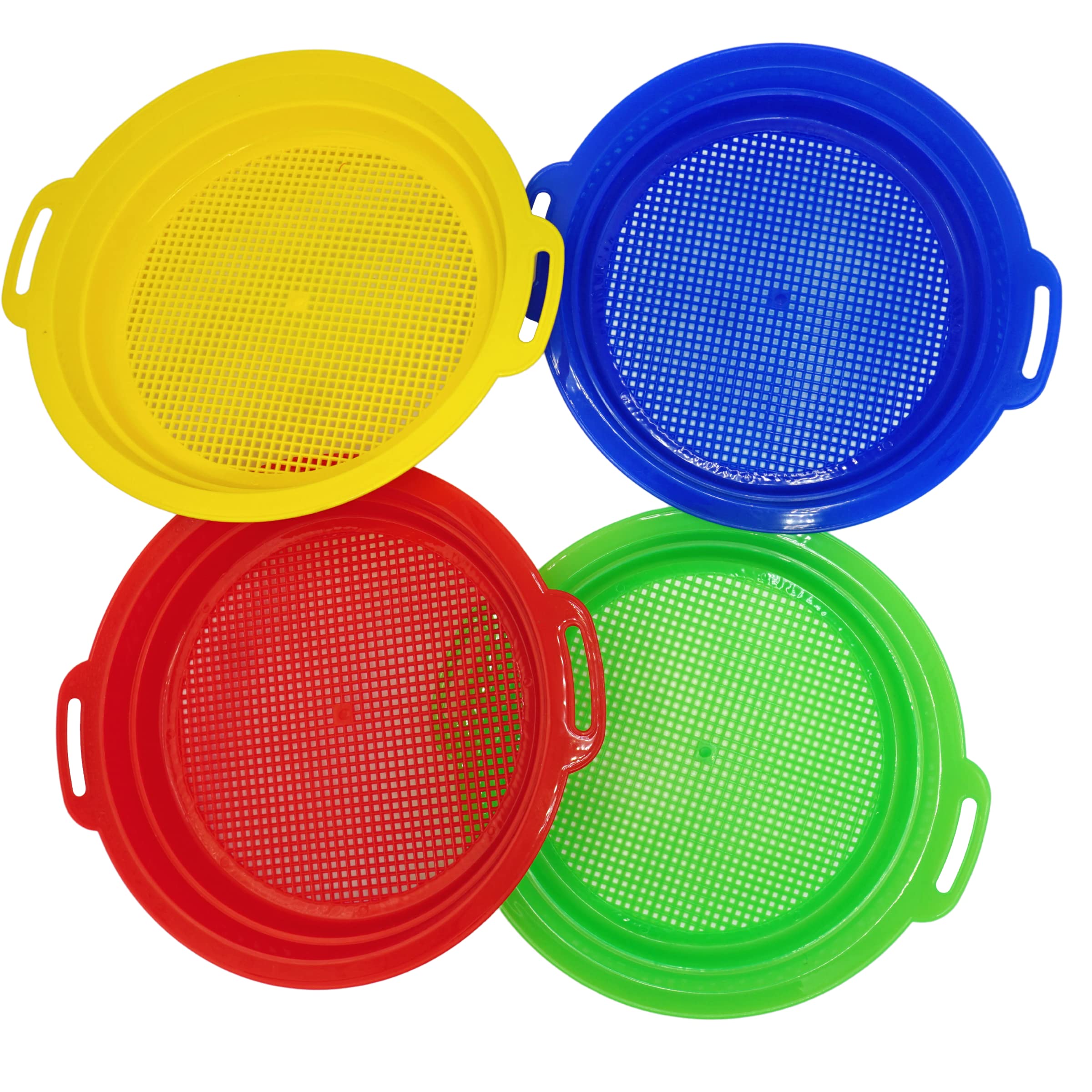 Photo 1 of 4E's Novelty Large Sand Sifter for Sandbox Beach 4 Pack - Sand Sifter for Shark Teeth, Rock, Plastic - Beach Toys, Sand Toys for Sandbox Kids & Toddlers