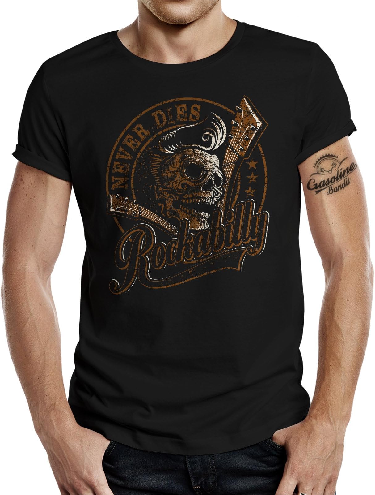 Gasoline Bandit Rockabilly T-Shirt Original Design: Rockabilly Never Dies! III