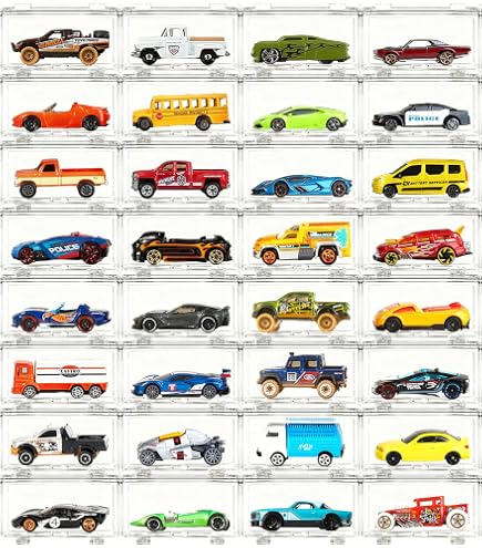 DAZZLEEX Caja Protectora De PVC Para Coches A Escala 1:64 – 50 Unidades Transparentes (41 X 43 X 82 Mm)