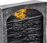 Teamson Home Garden Water Feature LED Lights Pump Slate Effect Large Fountain view 7