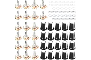 WWZMDiB 80 Pcs B1K ohm Potentiometer WH148 3Pin 15mm Shaft with Knobs 1K