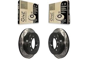 DS-One Rear Coated Drilled Slotted Disc Brake Rotors Pair Replacement For Toyota 4Runner Lexus GX460 FJ Cruiser KD-100174