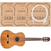 3 Pack Nylon Ukulele Strings Set, Replacement Strings for Soprano Concert Tenor Ukulele 21 23 26 Inch, Ukulele Accessories for Beginners &amp; Pros (White)