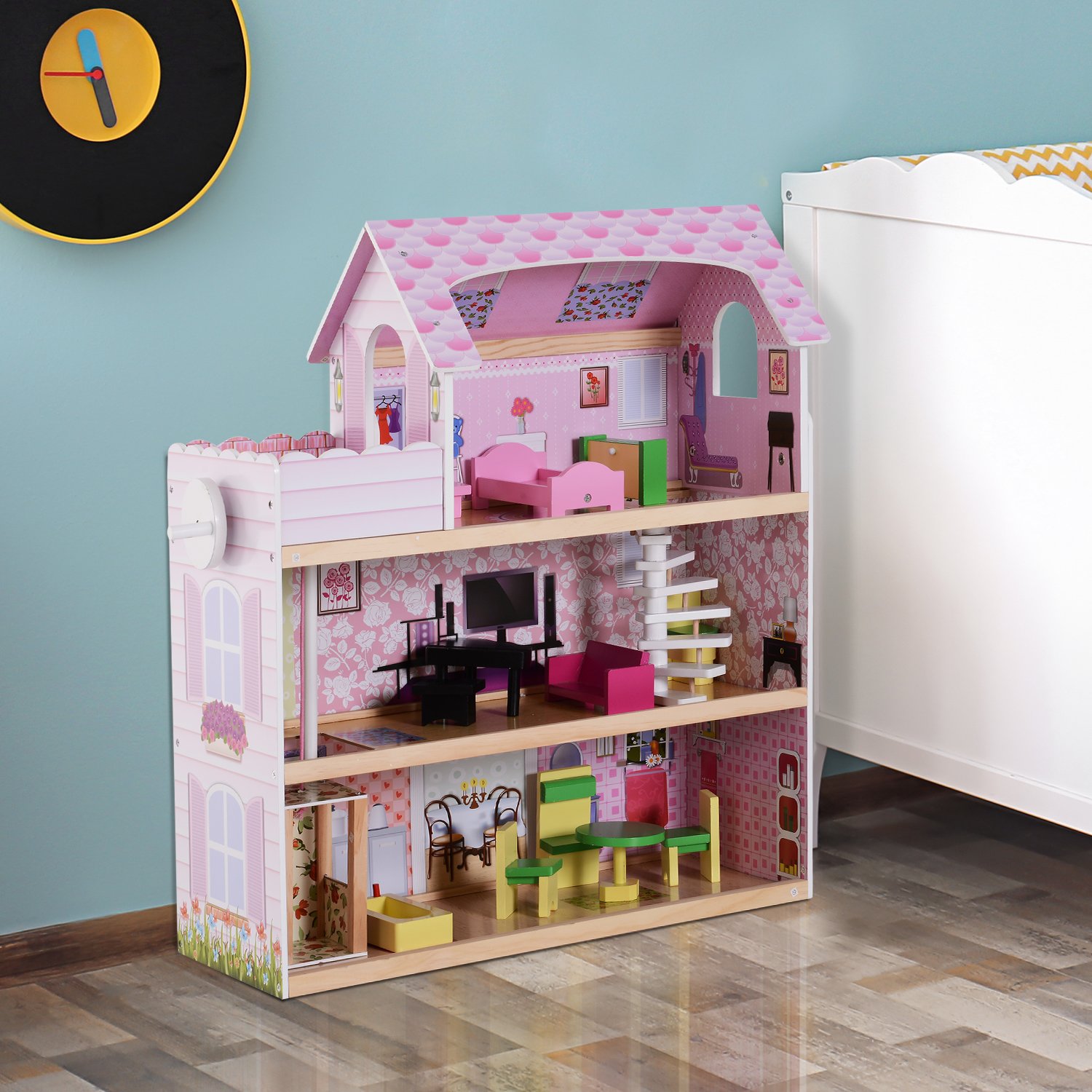 Homcom Casa De Mu ntilde ecas Con 13pcs Muebles Mobiliario Casita Mu