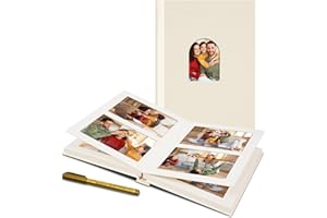 Remowith Premium Small Photo Album 4x6 with 60 Pockets, Linen Cover Memory Book with Writing Space Ideal for Wedding Photo Albums, Baby Books, and Travel Journals, Beige