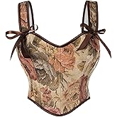 SCARLET DARKNESS Corset Tops for Women Sweetheart Neckline Floral Corset with Zipper Size 6-18