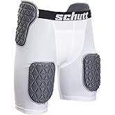 Schutt ProTech Tri All-in-One Football Girdle Padded Compression Shorts with Integrated Hip, Tailbone and Thigh Pads, Varsity