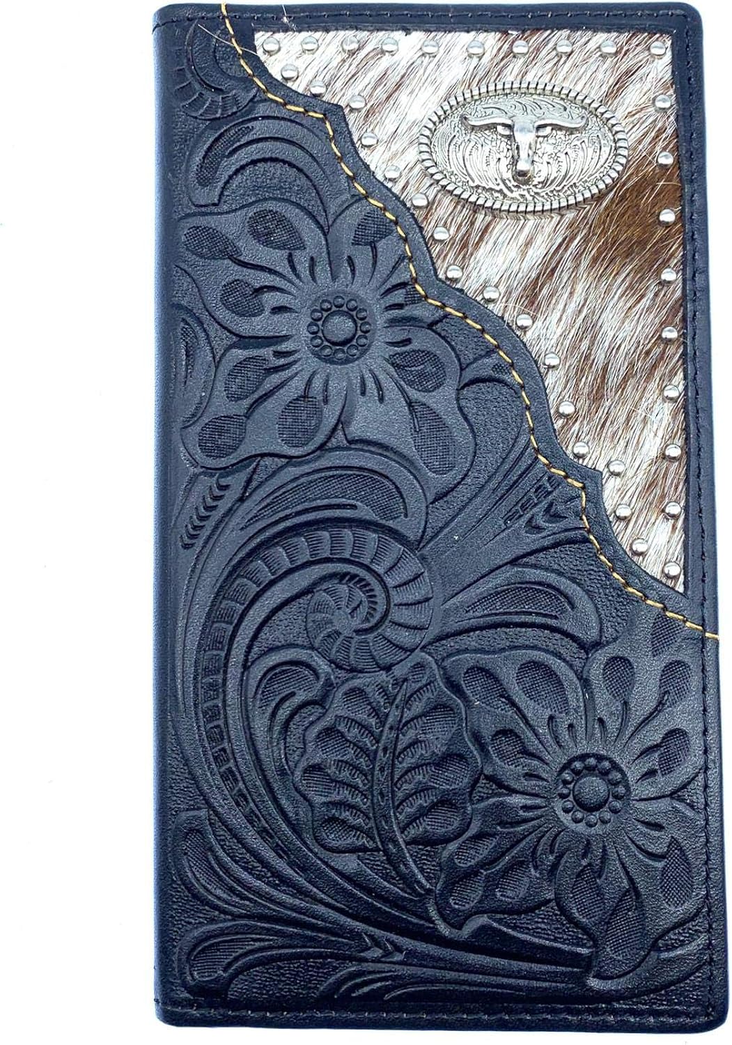 Western Cowboy Wallet Genuine Leather Bifold Long wallet for Men Long