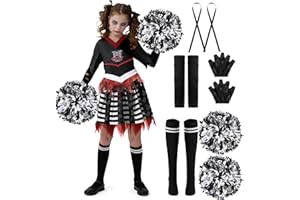 Spooktacular Creations Kids Halloween Cheerleader Costume, Zombie Cheerless Costume for Girls, Dead Cheer Outfit Toddlers