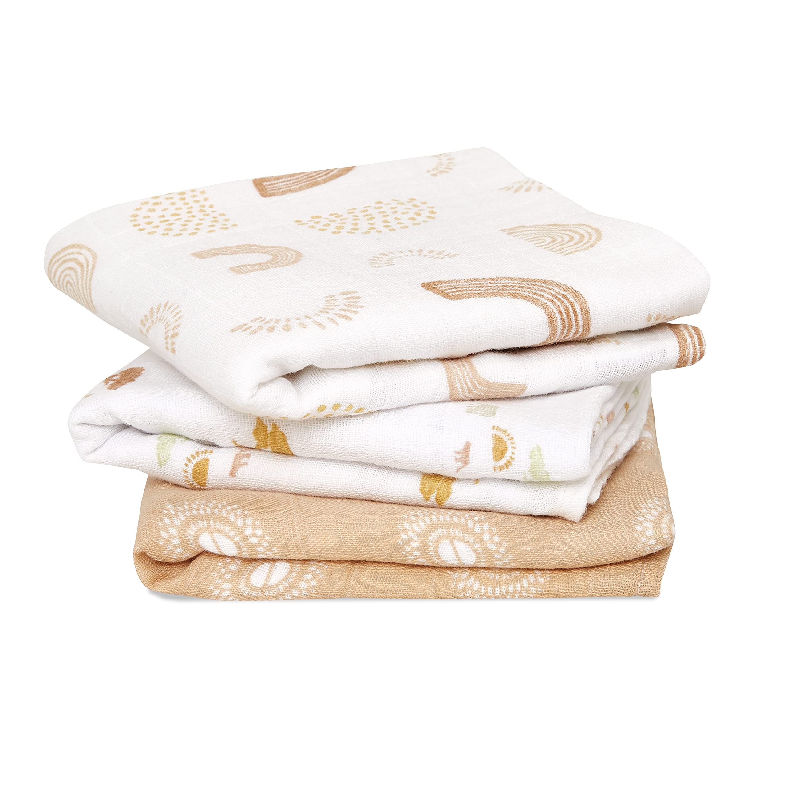aden + anais 100% Cotton Muslin Musy Squares, Multi-use Baby Cloths for Girls & Boys, 70x70cm, Ideal Newborn & Infant Nursing Set, Perfect Shower Gifts, 3 Pack, Keep Rising