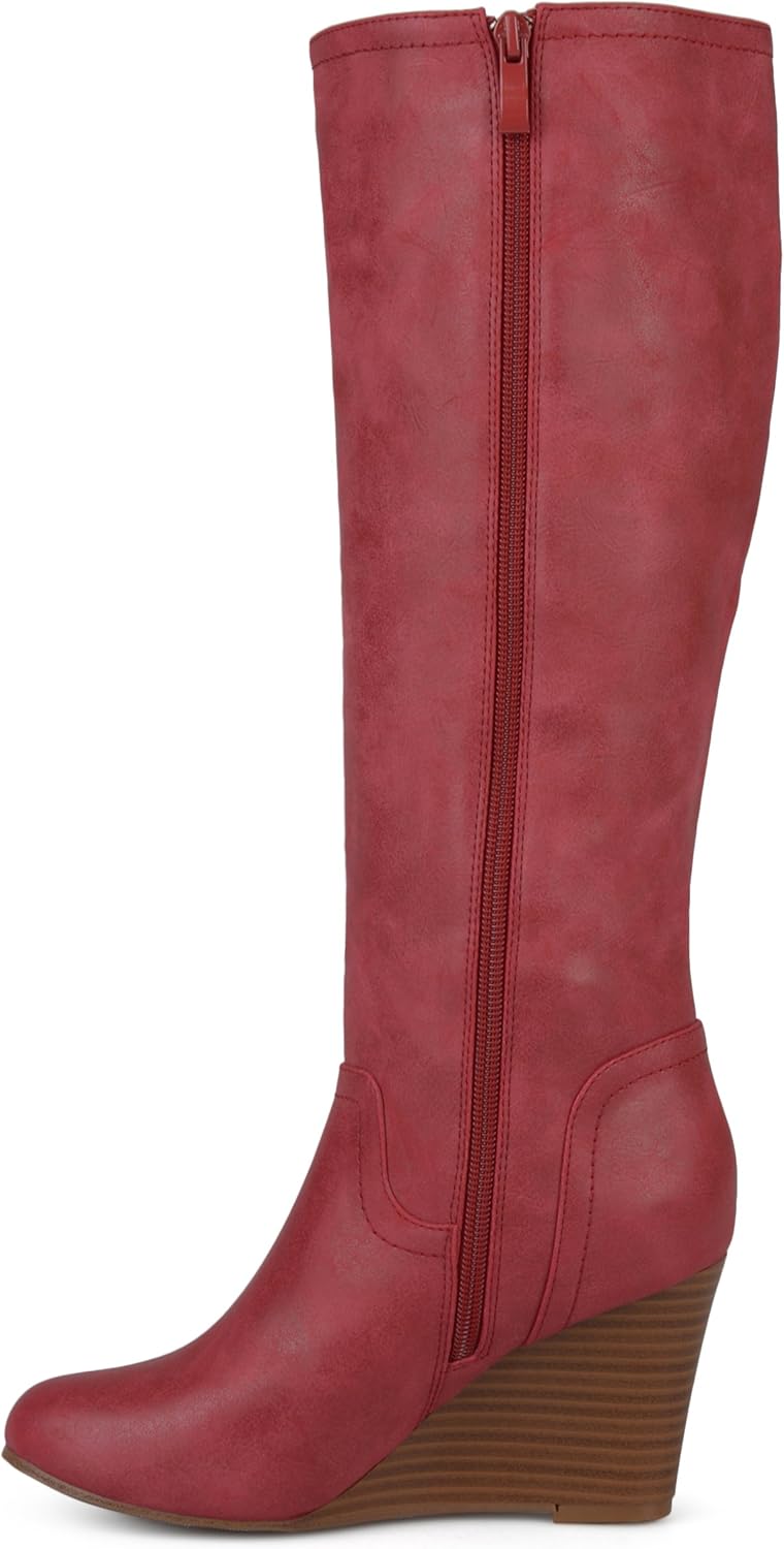 wide calf wedge boots
