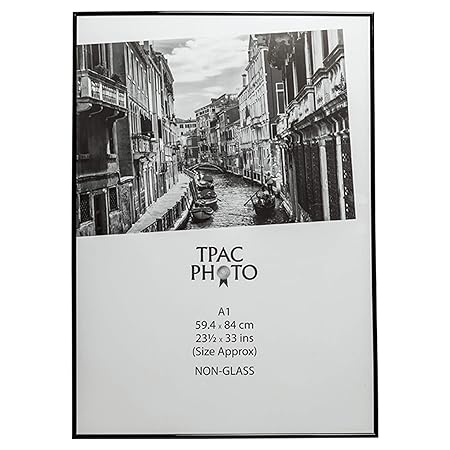 The Photo Album Company a1marbl A1 59 x 84 cm nicht Glas Back Loader Zertifikat Foto Poster Bild Display Rahmen – schwarz