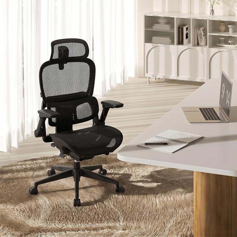 B300 Pro Silla Ergonómica Oficina Soporte Lumbar Adaptativo, Negro — foto 2 de 8
