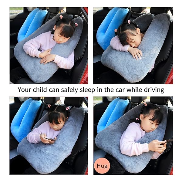 FHSGGP TRAVEL PILLOW CAR PILLOW KID CAR SLEEPING THE SLEEPING AID FOR ADULTS AND KIDS ON ROAD TRIPS KIDS TRAVEL PILLOW GRAY