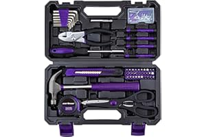 CARTMAN 126-Piece Home Tool Set Kit, Basic Household Hand Tools with Storage Case, Purple