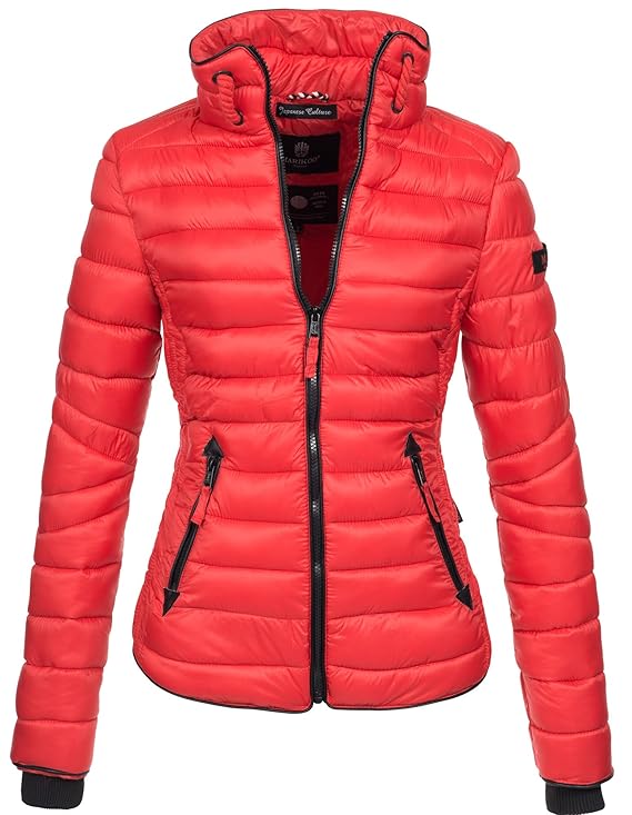 Marikoo Damen Jacke Steppjacke Übergangsjacke gesteppt mit Kordeln Frühjahr Camouflage B405