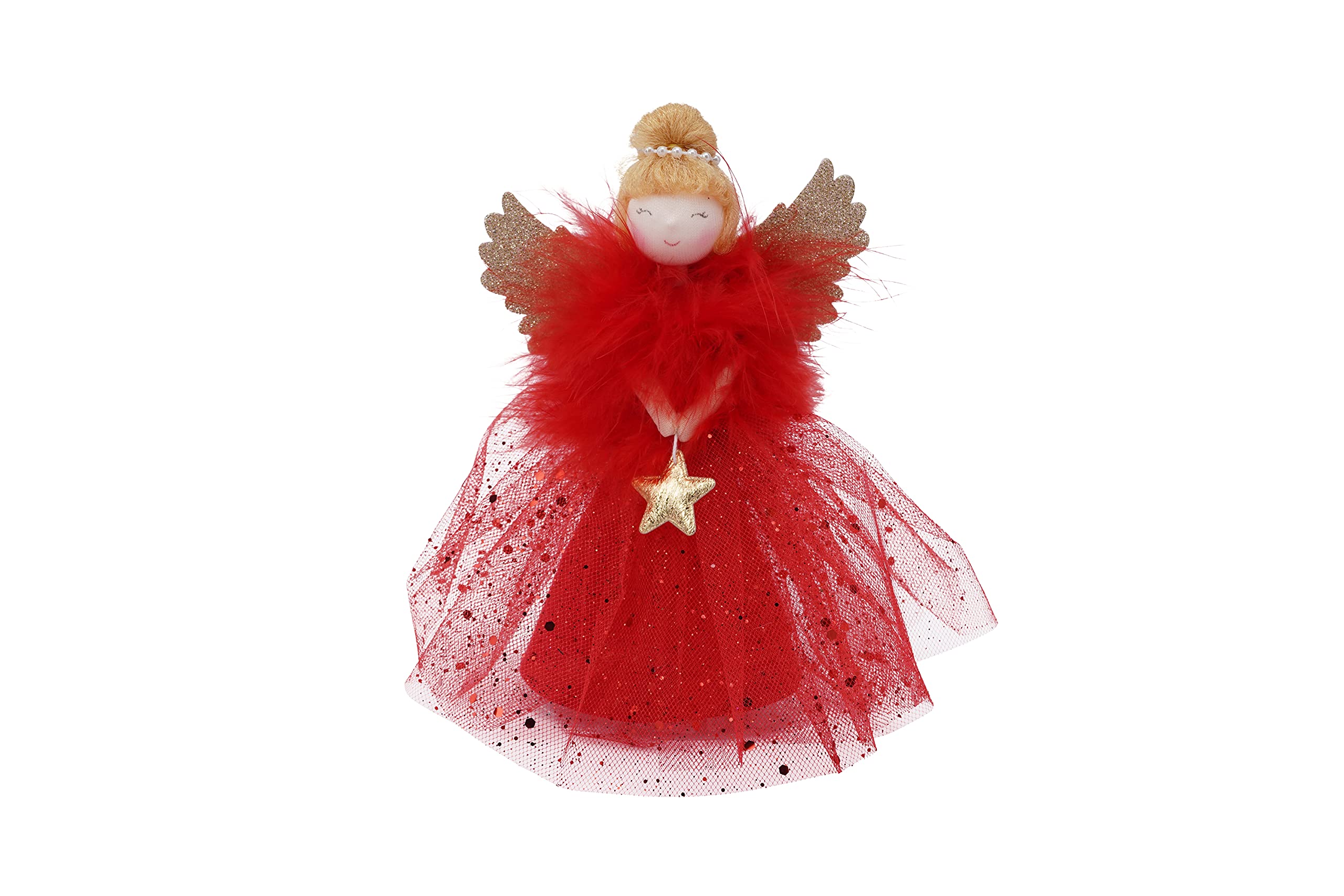 CGB Giftware | Christmas Light Up Angel Tree Topper - Red | Joy To The World Range | Angel | Christmas | Festive | Xmas | Tree Decoration | GB05941